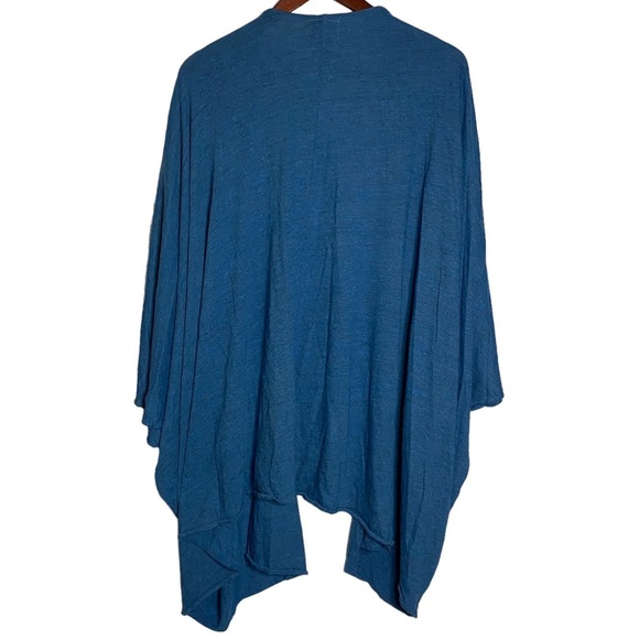 Chaser Oversized Kimono Open Front Cardigan Dolman Sleeves Heather Blue Small S - Picture 2 of 16